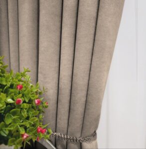 Комплект штори мікровелюр Diamond. Колір капучино. Готові штори в спальню, зал