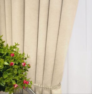 Тканина для штор мікровелюр Diamond. Шторна тканина колір світлий бежевий