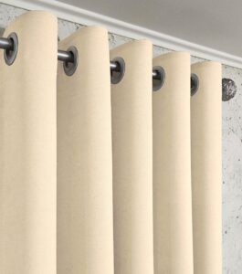 Комплект шторы микровелюр Diamond на люверсах. Цвет светлый бежевый