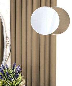 Комплект штори і тюль. Тканина блекаут Shadow + шифон. Колір: темно-бежеві штори, білий тюль