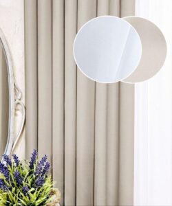 Комплект штори і тюль. Тканина блекаут Shadow + шифон. Колір: світлий бежевий штори, білий тюль