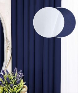 Комплект штори і тюль. Тканина блекаут Shadow + шифон. Колір: сині штори, білий тюль