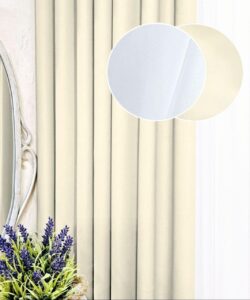 Комплект штори і тюль. Тканина блекаут Shadow + шифон. Колір: кремові штори, білий тюль