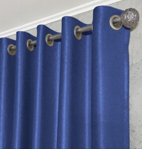 Комплект шторы на люверсах блэкаут софт. Цвет синий. Готовые шторы в спальню, зал, гостиную