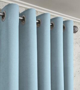 Комплект штори мікровелюр Diamond на люверсах. Колір м'ятно-блакитний