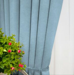 Тканина для штор мікровелюр Diamond. Шторна тканина колір м*ятно-блакитний