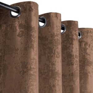 Комплект штори на люверсах жаккард мармур. Колір коричневий. Готові штори в спальню, зал, вітальню