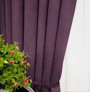 Тканина для штор мікровелюр Diamond. Шторна тканина колір баклажан