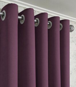 Комплект штори мікровелюр Diamond на люверсах. Колір баклажан