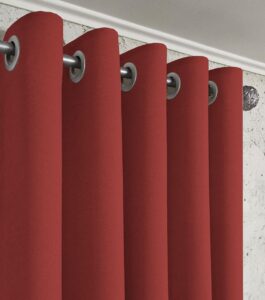 Комплект красные шторы микровелюр Diamond на люверсах