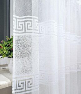 Готовый тюль жаккард, цвет белый (3,5м*2,5м)