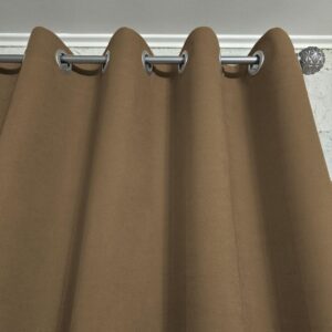 Комплект штори на люверсах мікровелюр Petek. Колір світлий горіх