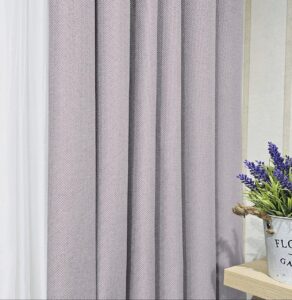 Комплект штори льон блекаут рогожка. Колір світлий сірий. Готові штори в спальню, зал, вітальню