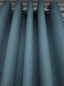Комплект штори на люверсах блекаут льон рогожка. Колір сіро-бірюзовий. Готові штори в спальню, зал, вітальню