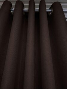 Комплект шторы на люверсах лен блэкаут рогожка. Цвет венге (темный шоколад). Готовые шторы в спальню, зал