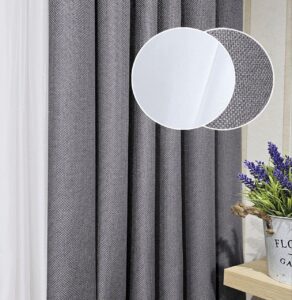 Комплект штори і тюль. Тканина блекаут льон рогожка + шифон. Колір: сірі штори, білий тюль