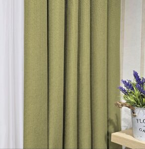 Ткань для штор лен рогожка блэкаут. Шторная ткань зеленого цвета