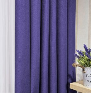Тканина для штор льон рогожка блекаут. Шторна тканина фіолетового кольору