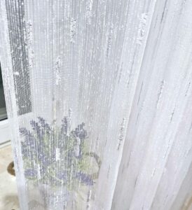 Тюль лен Stilla. Цвет белый с серебряным