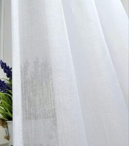 Готовий тюль креп льон з шовком. Колір білий (3,5м*2,4м)