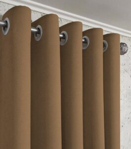 Комплект коричневі штори на люверсах мікровелюр Diamond. Готові штори в спальню, зал, вітальню