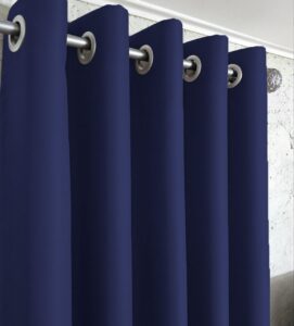 Комплект сині штори блекаут. Готові штори синього кольору на люверсах Shadow