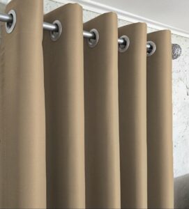 Комплект штори блекаут. Колір темний бежевий. Готові штори на люверсах Shadow