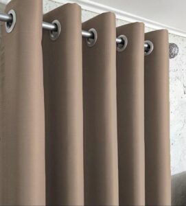 Комплект штори блекаут. Колір капучино. Готові штори на люверсах Shadow