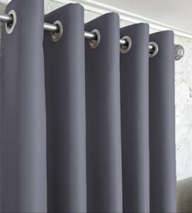 Комплект сірі штори блекаут. Готові штори сірого кольору на люверсах Shadow
