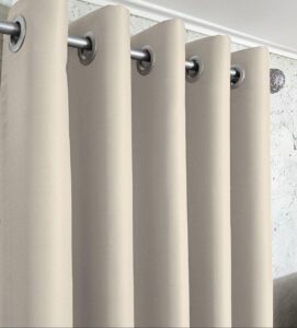 Комплект штори блекаут Shadow. Колір світлий бежевий. Готові штори на люверсах