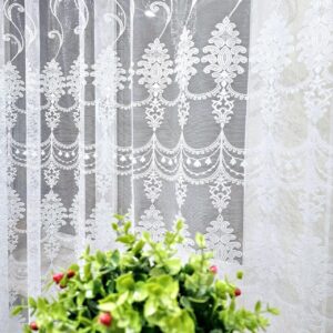Білий тюль жаккард з вишивкою. Тюль білого кольору в спальню, зал, вітальню