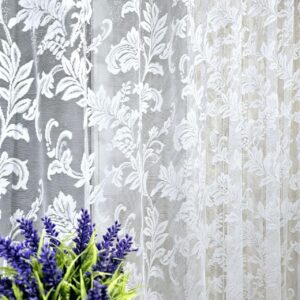 Білий тюль жаккард. Тюль білого кольору в спальню, зал, вітальню