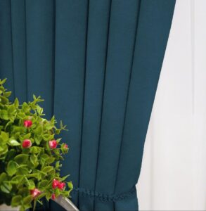 Тканина для штор мікровелюр Diamond. Шторна тканина колір темний бірюзовий