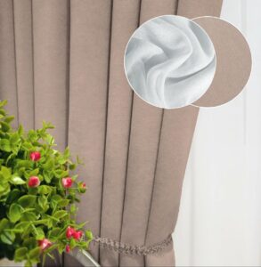 Комплект шторы и тюль. Ткань микровелюр Diamond + шифон вуаль. Цвет: латте шторы, белый тюль