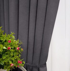 Тканина для штор мікровелюр Diamond. Шторна тканина колір темний сірий