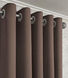 Комплект штори на люверсах мікровелюр Diamond. Колір мокко. Готові штори в спальню, зал