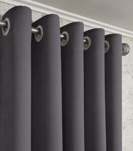 Комплект шторы микровелюр Diamond на люверсах. Цвет темный серый