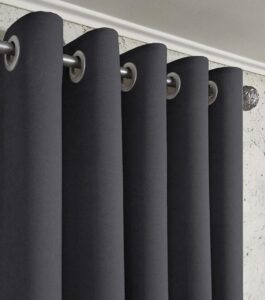 Комплект шторы микровелюр Diamond на люверсах. Цвет черно-серый