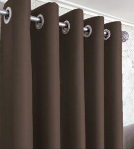 Комплект шторы блэкаут. Цвет коричневый. Готовые шторы на люверсах