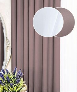 Комплект штори і тюль. Тканина блекаут Shadow + шифон. Колір: штори темна пудра, білий тюль