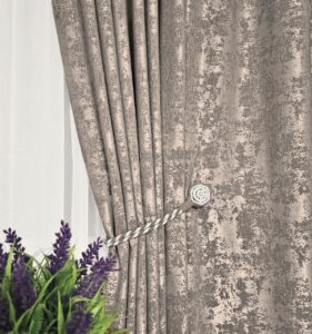 Тканина для штор жаккард мармур. Шторна тканина колір сіро-бежевий