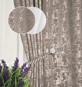 Комплект штори і тюль. Тканина жаккард мармур + шифон. Колір: сіро-бежеві штори, білий тюль