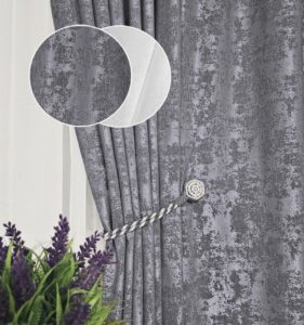 Комплект штори і тюль. Тканина жаккард мармур + шифон. Колір: сірі штори, білий тюль