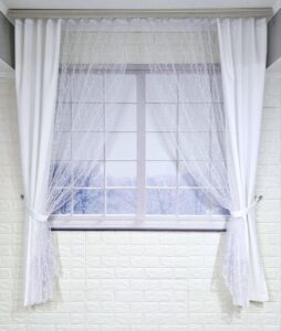 Комплект короткі штори тюль. Колір білий