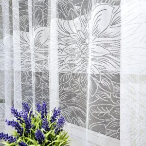 Білий тюль жаккард. Тюль білого кольору в спальню, зал, вітальню