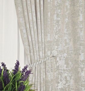 Комплект штори жаккард мармур. Колір світлий бежевий. Готові штори в спальню, зал, вітальню