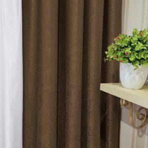 Комплект штори блекаут софт. Колір коричневий. Готові штори в спальню, зал, вітальню