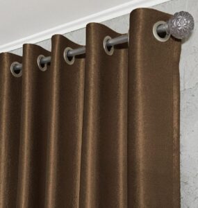 Комплект штори на люверсах блекаут софт. Колір коричневий. Готові штори в спальню, зал, вітальню