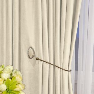 Комплект штори блекаут оксамит Sherly Royal. Колір молочний