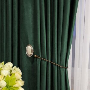 Комплект штори блекаут оксамит Sherly Royal. Колір зелений